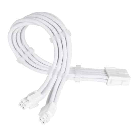 (image for) SilverStone PP07E 8 Pin (4+4) White PSU Extension Cable
